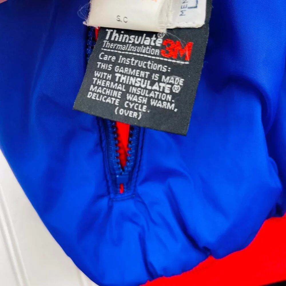 Vintage Columbia‎ Men's Ski Coat Jacket Large Reversible Blue Red 3M Thinsulate